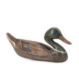 Louisiana Carved Wood Decoy , mallard drake, in the style of Alcide Carmadel, Bayou Gauche, LA, l.