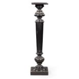 American Renaissance Carved and Ebonized Pedestal , late 19th c., h. 44 in., w. 10 in., d. 10 in