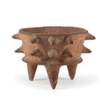 Pre-Columbian Pottery Ritual Tripod Bowl , 200-600 A.D., Maya, Guatemala, with ceiba tree thorn