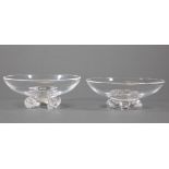 Pair of Steuben Glass "Low Footed" Bowls , etched marks, model #7967, designed 1942 by John