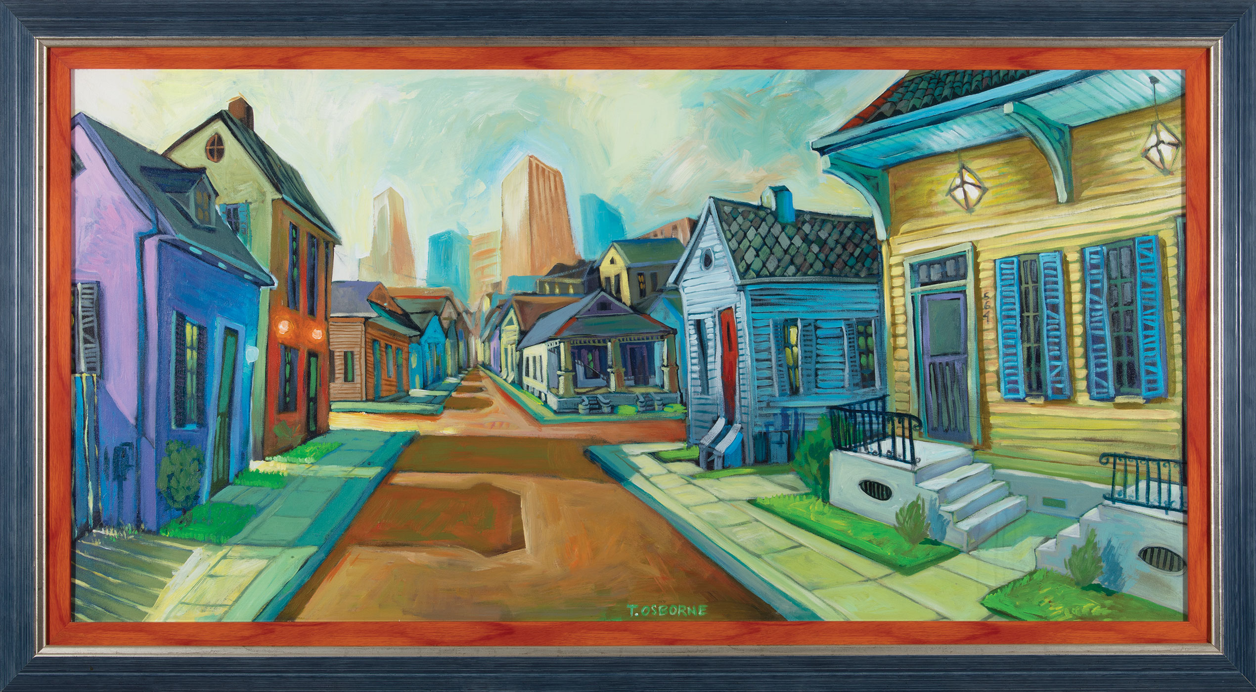 Terrance Osborne (American/New Orleans, b. 1976), "New Orleans Street Scene", acrylic on canvas,
