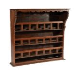 Continental Hardwood Plate Rack , spurred cornice, four galleried shelves , h. 45 in., w. 47 1/2