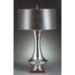 Contemporary Polished Chrome Table Lamp , vase form, shade with mirrored interior surface, h. 28