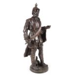 Patinated Bronze Figure of a Conquistador , unsigned, h. 21 1/2 in