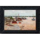 William Woodward (American/Louisiana, 1859-1939), "New Orleans Harbor", 1901, oil on board,