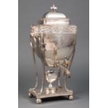 George III Sheffield Plate Hot Water Urn , Daniel Holy, Parker & Co., c. 1804, pineapple mark, domed