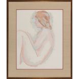 Andrew Bucci (American/Mississippi, 1922-2014), "Nude", 1970, watercolor on paper, pencil-signed