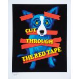 George Rodrigue (American/Louisiana, 1944-2013), "Cut Through the Red Tape", 2006, silkscreen,