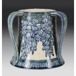 Newcomb College Art Pottery High Glaze Tyg , 1903, decorated by Harriet Joor, with stylized wisteria