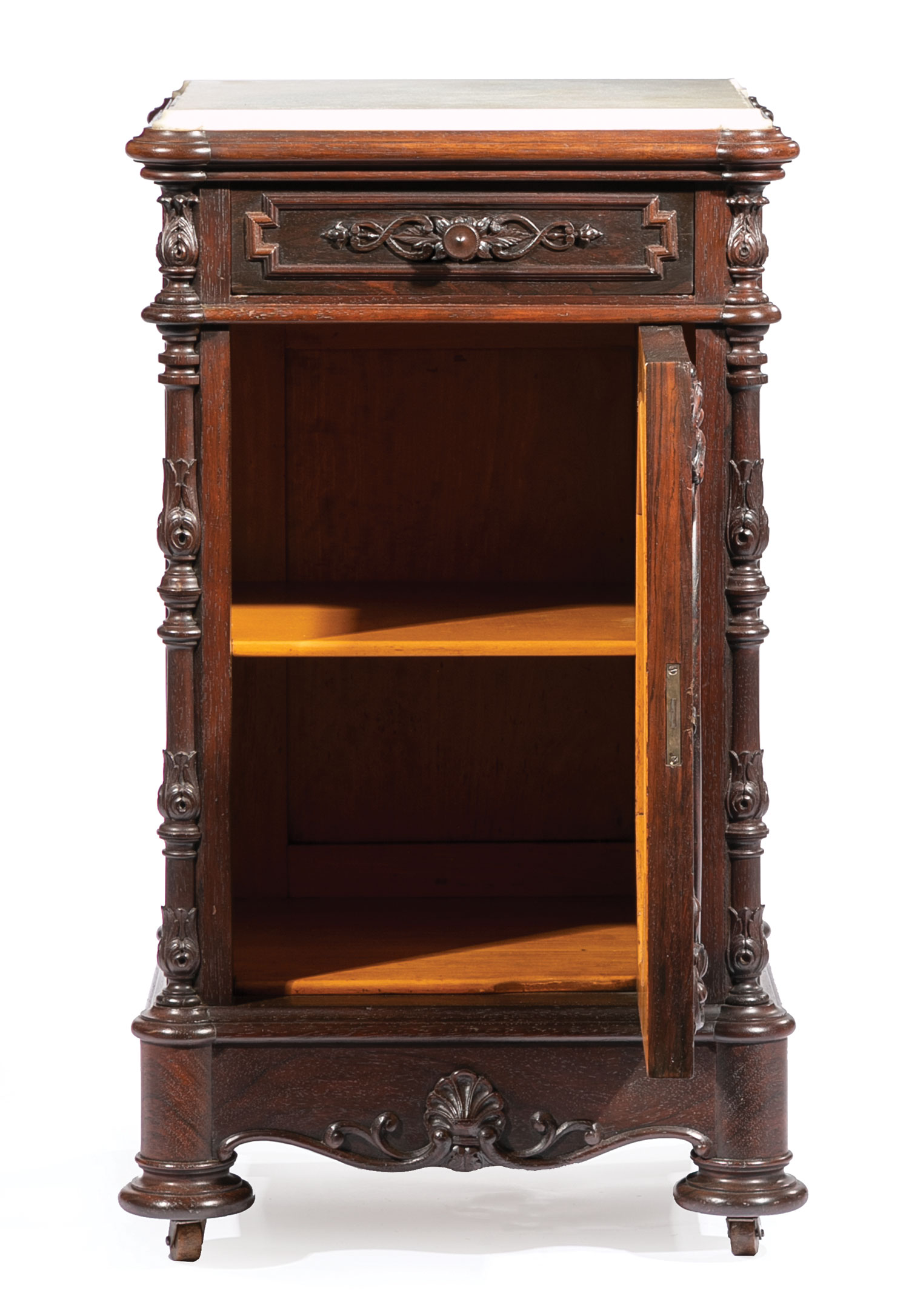 Very Fine American Carved Rosewood Bedroom Suite , mid-19th c., labeled A. (Alexander) Roux, incl. - Image 16 of 20