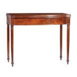 American Federal Carved Mahogany Games Table , early 19th c., possibly Philadelphia, shaped foldover