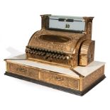 Antique American Brass and Marble Cash Register , c. 1905, National Cash Register Model 39 1/2-2-2