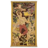 Art Deco-Style Aubusson Tapestry , mid-20th c., signed lower left "P. AUBUSSON", depicting a man