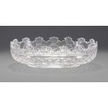 Waterford Crystal Oval "Kennedy" Bowl , marked, h. 4 in., w. 13 5/8 in., d. 9 3/4 in