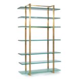 Contemporary Bronze and Glass Illuminated Etagere , 1993, designed by Ian J. Cohn of Diversity:
