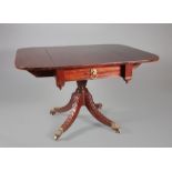 American Classical Mahogany Drop-Leaf Breakfast Table , early 19th c., New York, frieze drawer