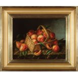 American School, 1858 , "Still Life with a Basket of Peaches" and "Still Life with Berries, Sugar