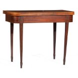 George III Rosewood and Inlaid Satinwood Games Table , early 19th c., foldover top, apron finished