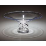 Steuben Glass "Pedestal" Bowl , etched mark, #7884, designed 1940 by George Thompson, h. 4 1/2