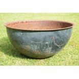 Louisiana Cast Iron Indigo Pot , 19th c., flared rim, domed bottom, h. 21 in., dia. 43 1/2 in