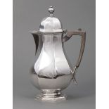 Scottish Victorian Sterling Silver Hot Milk Pitcher , Hamilton & Inches, Edinburgh, 1898, paneled