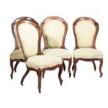 Four American Carved and Laminated Rosewood Side Chairs , mid-19th c., attr. to John Henry Belter,