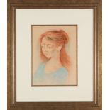 Aaron Bohrod (American/Wisconsin, 1907-1992) , "Portrait of a Girl", pastel on paper, signed lower