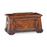 English Rosewood Sarcophagus-Form Tea Caddy , 19th c., fitted with two removable tea boxes, lion's