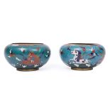 Pair of Chinese Ming-Style Cloisonné Enamel "Eight Horses" Alms Bowls , Qing Dynasty (1644-1911),