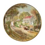 Louisiana Hand-Painted Scenic Porcelain Bowl , signed "Maude Nichols", depicting the famous