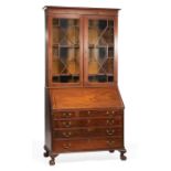 American Chippendale Carved Mahogany Secretary Bookcase , 18th c. and later, probably Southern,