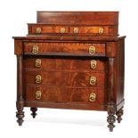 American Classical Mahogany Gentleman's Chest of Drawers , early 19th c., superstructure with