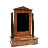 Antique Continental Neoclassical Burlwood and Parcel Ebonized Dressing Mirror , 19th c.,