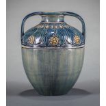 Newcomb College Art Pottery High Glaze Vase , 1905, decorated by Marie de Hoa LeBlanc, with a relief