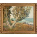 Ralph Hillbom (American, 1894-1977) , "Coastal Landscape", 1966, oil on canvas, signed lower