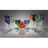 Assembled Bohemian Cut Crystal Stemware Service , 20th c., cut-to-clear decoration, incl. 18