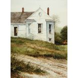 Emmitt Thames (American/Mississippi, b. 1933) , "Country House", 1972, watercolor on paper, signed
