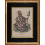 McKenney and Hall / Publishers , "Keokuk Chief of the Sacs & Foxes", c. 1838, hand-colored