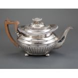 Regency Sterling Silver Teapot , Charles Price, London, 1817, mark reg. 1812, squat oblong form with
