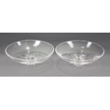 Rare Pair of Steuben Glass "Tulip" Bowls , etched marks, #SP987, designed 1963 by Paul Schulze, h. 3