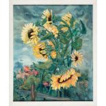 Hans Grohs (German, 1892-1981) , "Sunflowers", oil on canvas, signed lower right, artist stamps en