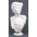 Jean Baptiste Clesinger (French, 1814-1883) , "Bust of a Maiden", carved marble, signed on proper