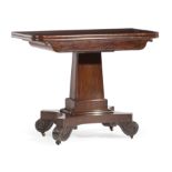 American Classical Carved Mahogany Games Table Stenciled by William Fisk (1770-1844) , early 19th