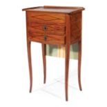 Louis XVI-Style Inlaid Fruitwood Poudreuse , 19th c., galleried top, lifting face screen, case