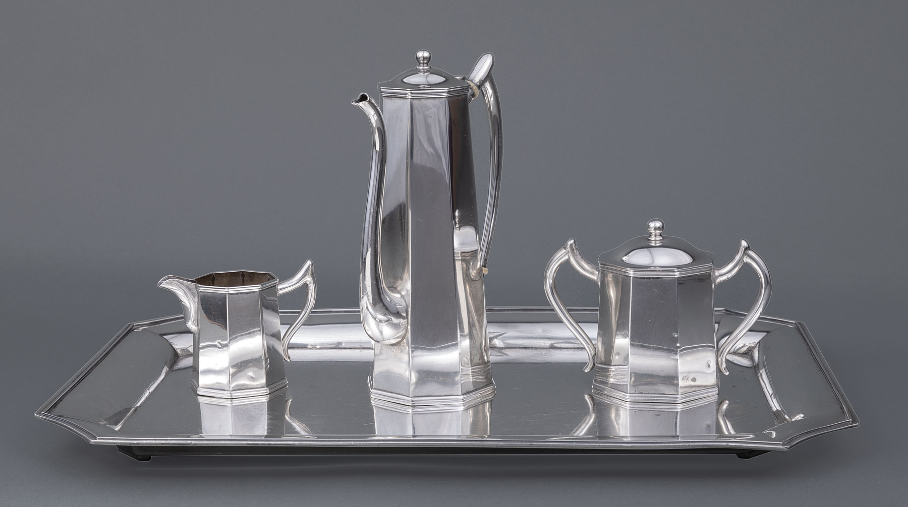 Japanese Sterling Silver After-Dinner Coffee Service , K. Uyeda, mid-20th c., incl. after-dinner