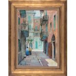 Alberta Kinsey (American/New Orleans, 1875-1952) , "French Quarter Street Scene", oil on canvas