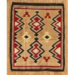 Vintage Navajo Saddle Blanket , c. 1950s, 3 ft. 7 in. x 4 ft. 7 in