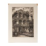 Eugene Loving (American/New Orleans, 1908-1971) , "Iron Lace Balconies, Old New Orleans", etching on