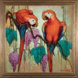 Marie Atkinson Hull (American/Mississippi, 1890-1980) , "Macaws", 1925, oil on canvas, signed