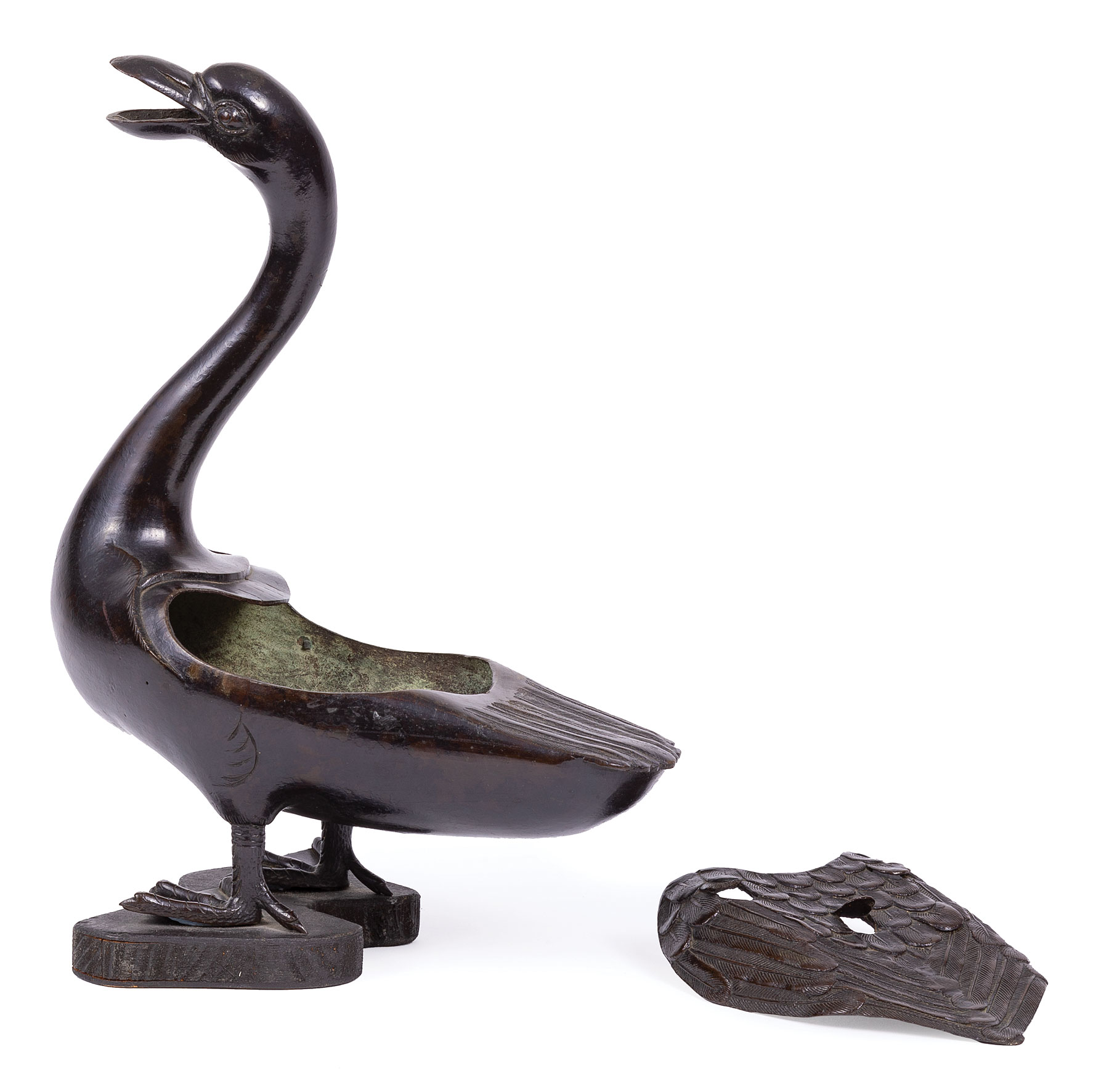 Chinese Bronze Goose-Form Censer , Qing Dynasty (1644-1911) - Image 2 of 2